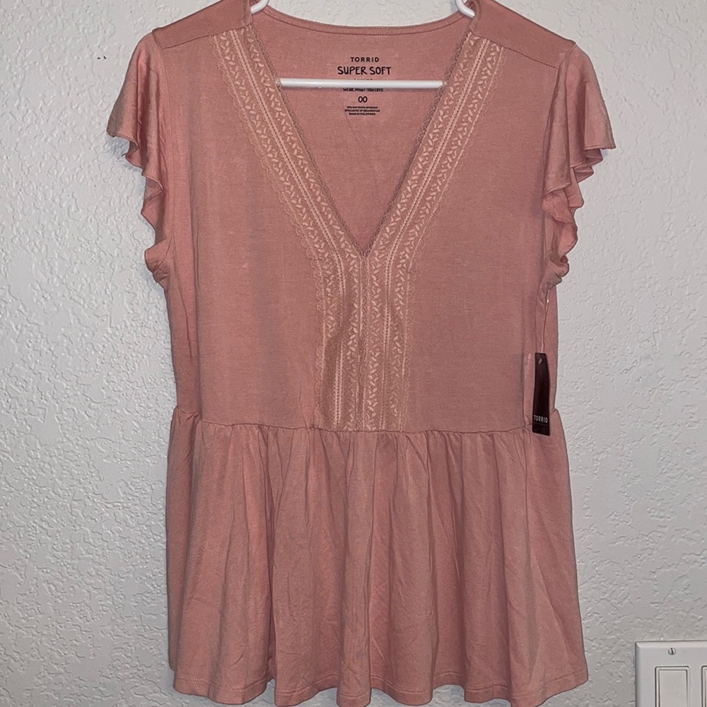NWT Torrid‎ Super Soft Knit Babydoll Shirt Size 00